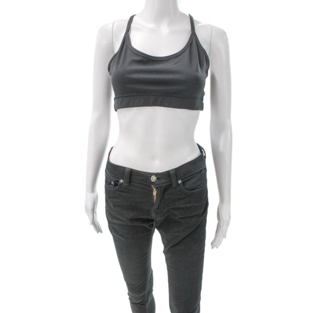 Lululemon Womens Spaghetti Strap Scoop Neck Sports Bra Black Size 10